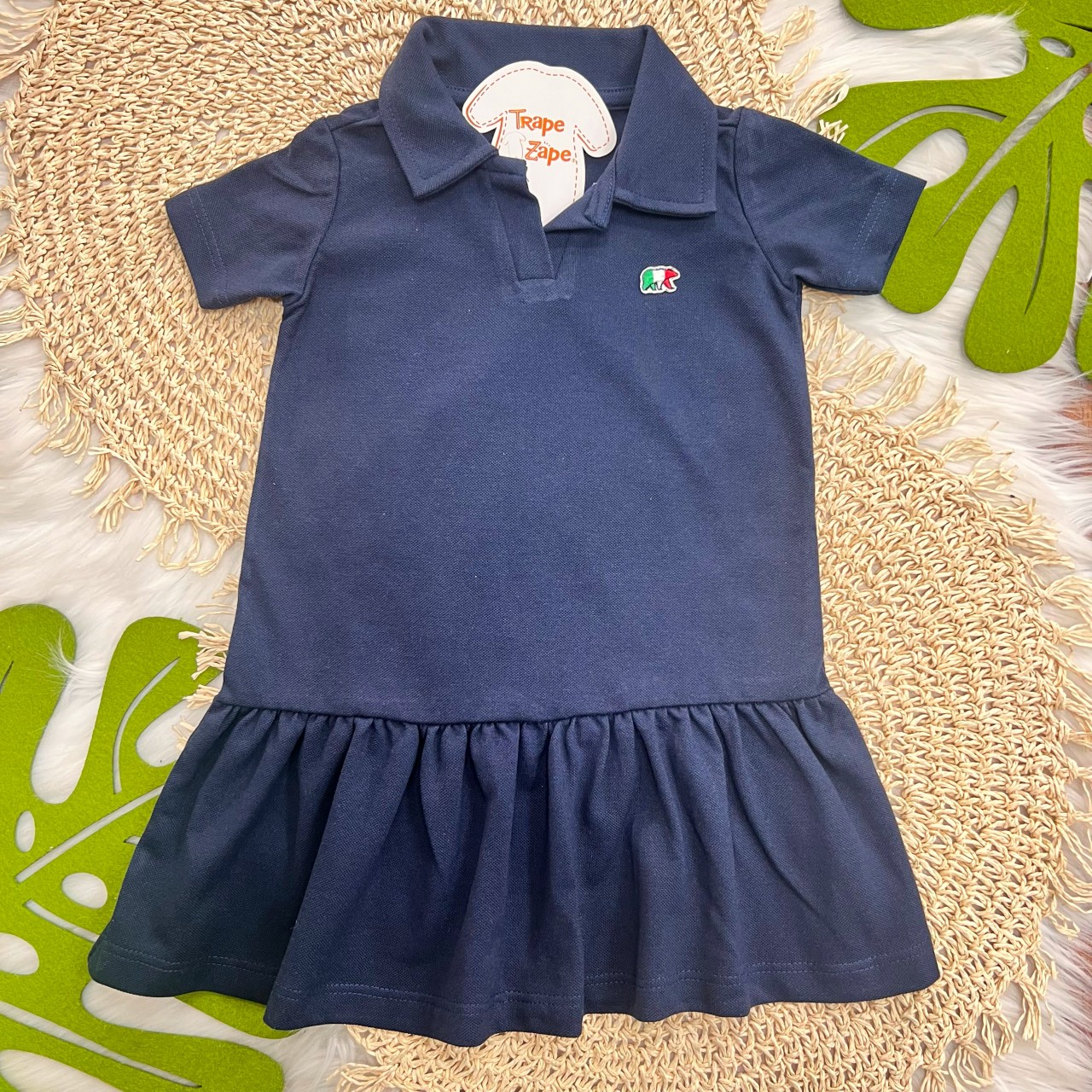 Vestido Urso Polar gola polo Marinho 